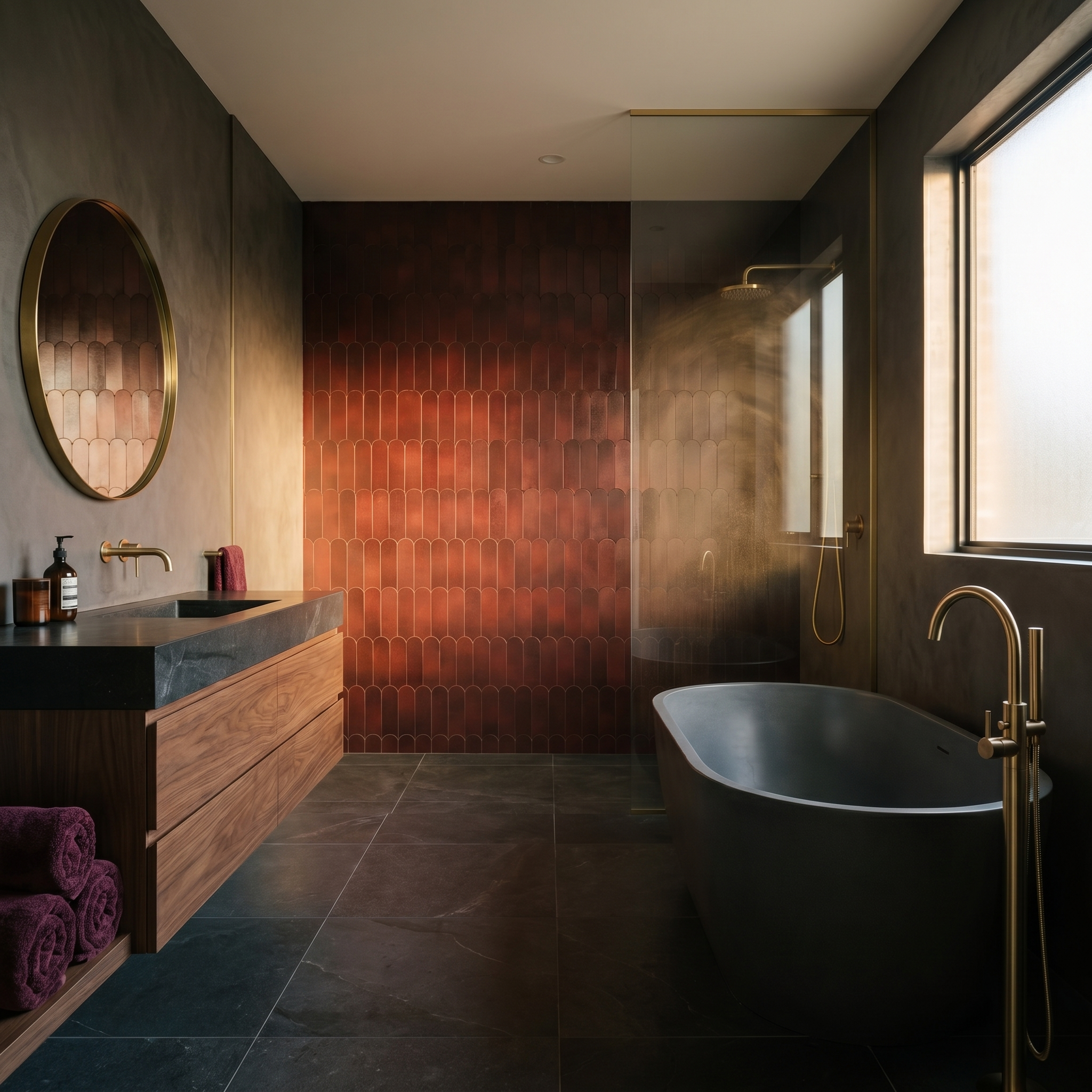 Arch Burgundy Peel & Stick Splashback | 28.8×29.8 cm | Self-Adhesive Mosaic Tile