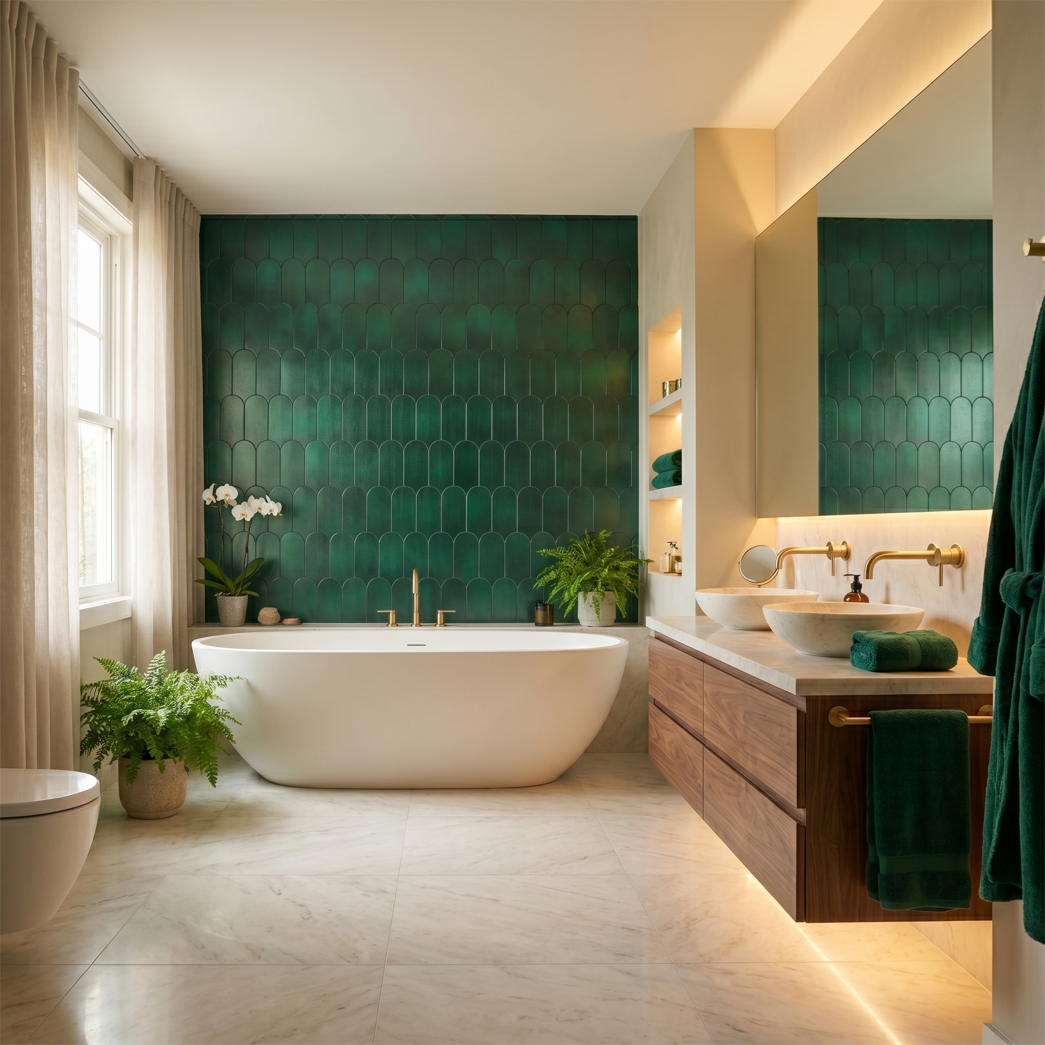 Arch Dark Green Peel & Stick Splashback | 28.8×29.8 cm | Self-Adhesive Mosaic Tile