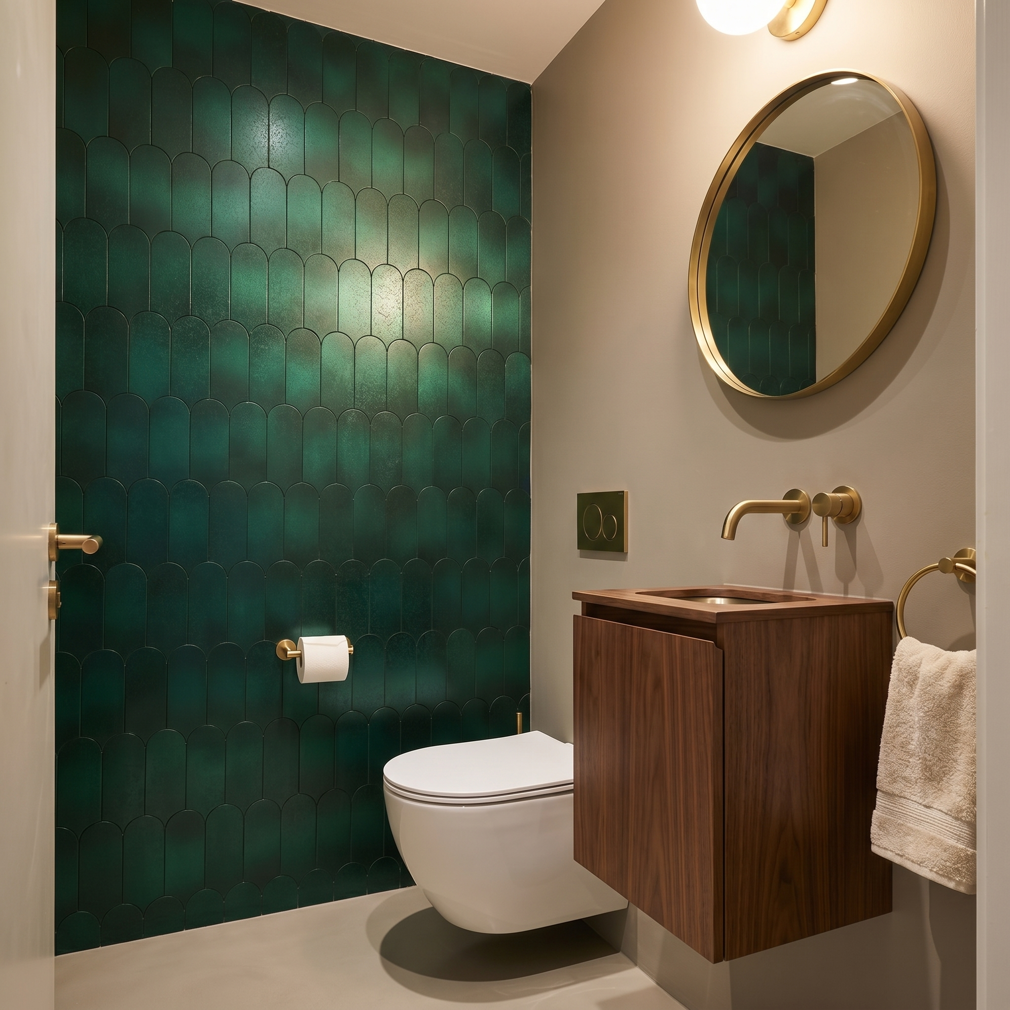 Arch Dark Green Peel & Stick Splashback | 28.8×29.8 cm | Self-Adhesive Mosaic Tile