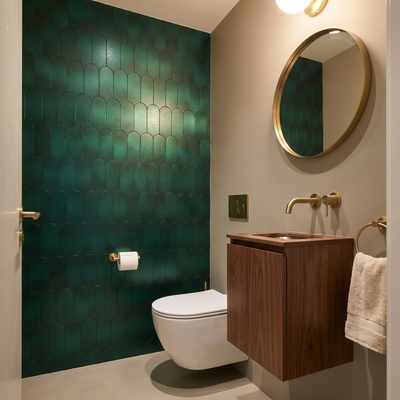 Arch Dark Green Peel & Stick Splashback | 28.8×29.8 cm | Self-Adhesive Mosaic Tile