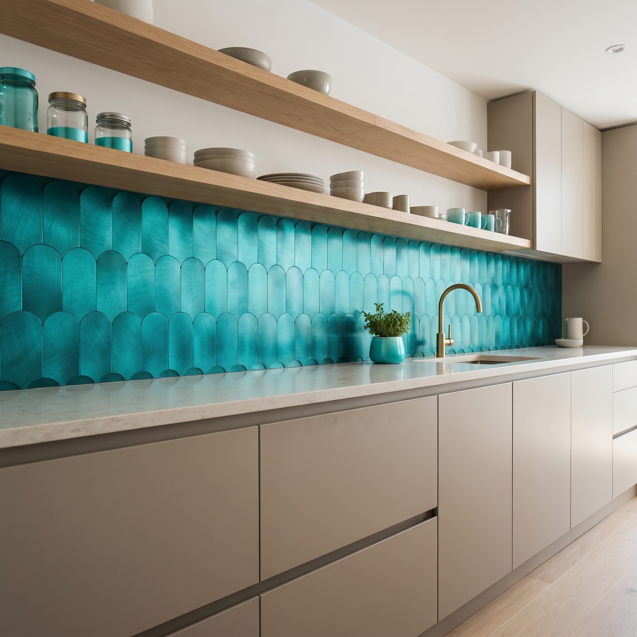 Arch Turquoise Peel & Stick Splashback | 28.8×29.8 cm | Self-Adhesive Mosaic Tile