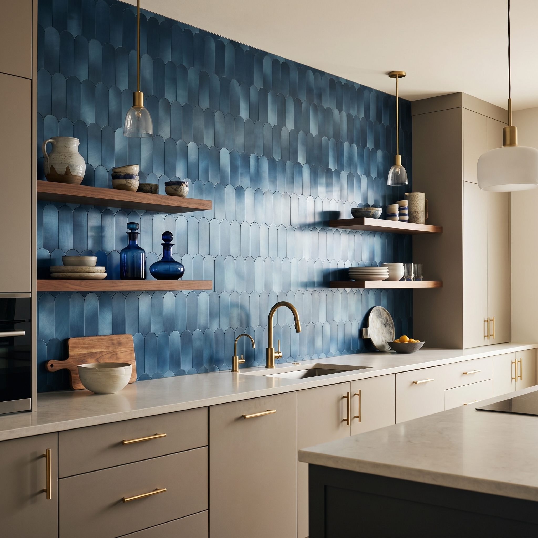 Arch Blue Peel & Stick Splashback | 28.8×29.8 cm | Self-Adhesive Mosaic Tile