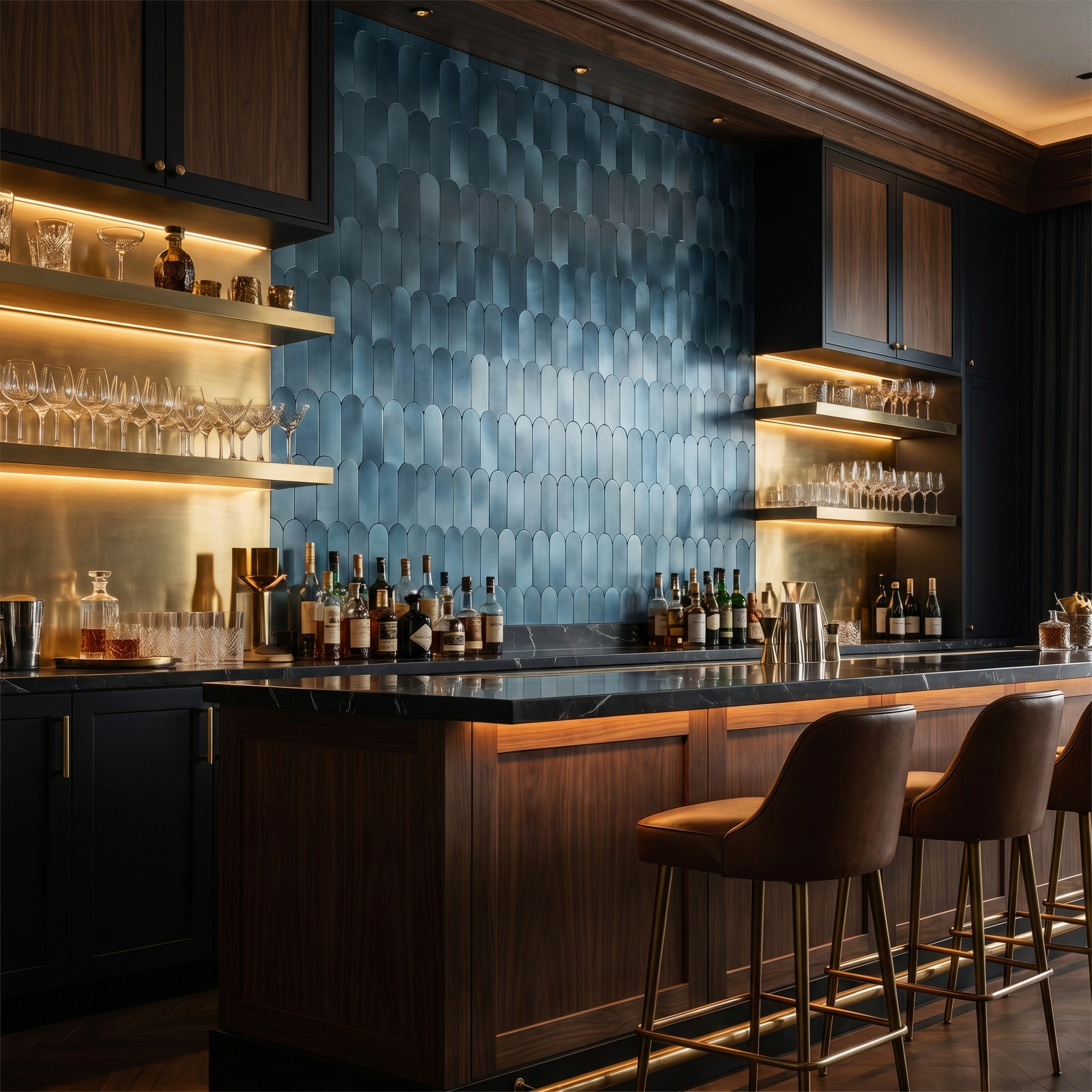Arch Blue Peel & Stick Splashback | 28.8×29.8 cm | Self-Adhesive Mosaic Tile