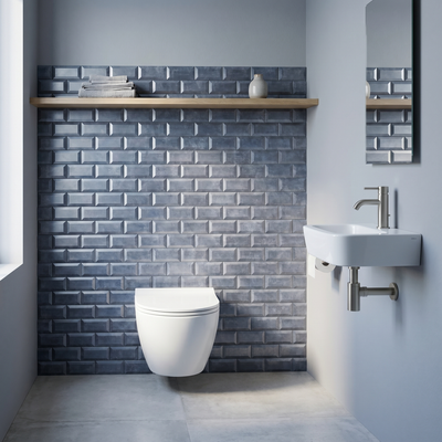 Subway 3D Blue-Gray Peel & Stick Splashback | 30.5×30.5 cm | Self-Adhesive Mosaic Tile