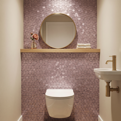Pentagon 3D Pink Peel & Stick Splashback | 28.2×28.2 cm | Self-Adhesive Mosaic Tile