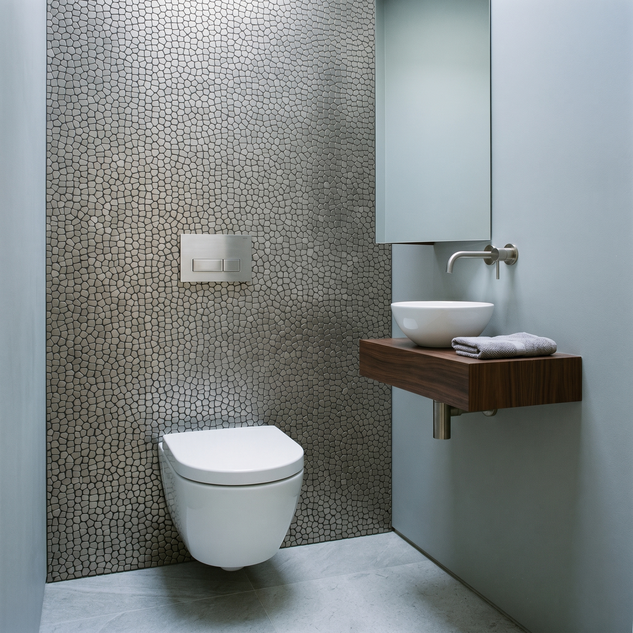 Pentagon 3D Gray Peel & Stick Splashback | 28.2×28.2 cm | Self-Adhesive Mosaic Tile