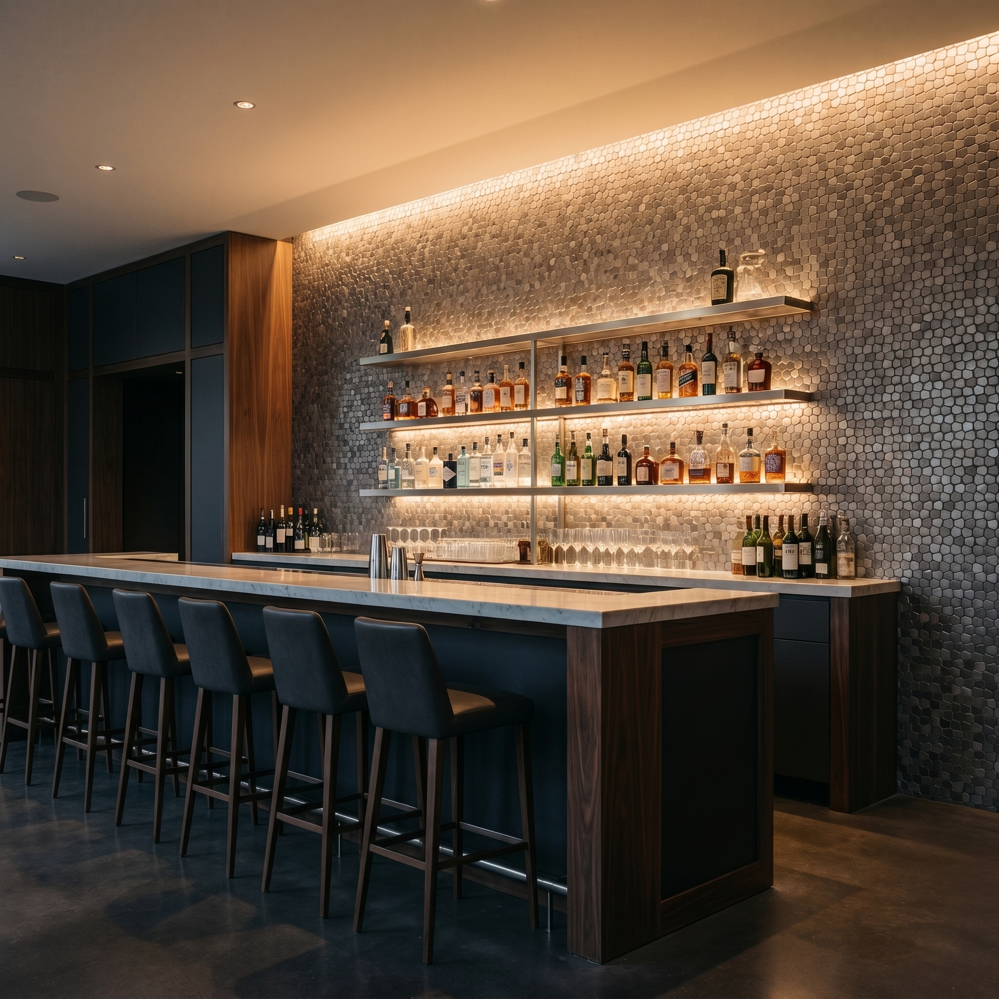Pentagon 3D Gray Peel & Stick Splashback | 28.2×28.2 cm | Self-Adhesive Mosaic Tile