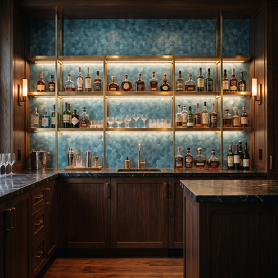 Hexagon Blue Peel & Stick Splashback | 28.8×29.2 cm | Self-Adhesive Mosaic Tile