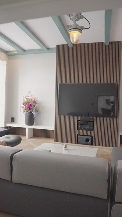 Wooden Wall Panel | Smoked Oak 240 cm | Premium 3-sided Wood Veneer